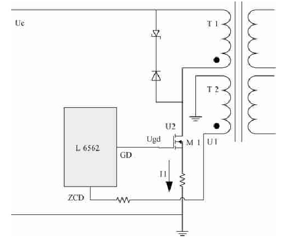 圖1 　實(shí)現(xiàn)零電壓開(kāi)通電路的原理圖