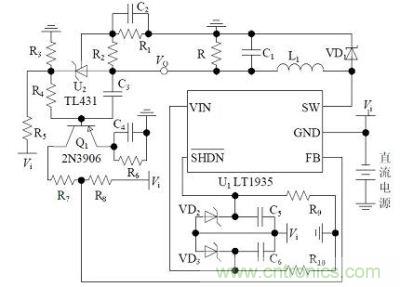 非隔離負(fù)電壓DC/DC開(kāi)關(guān)電源硬件電路圖