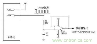 只用單片機(jī)的一個(gè)I/O腳實(shí)現(xiàn)D/A轉(zhuǎn)換功能