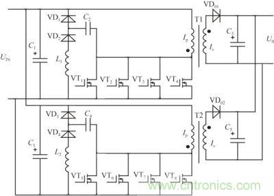 兩路單端反激并聯(lián)電路結構