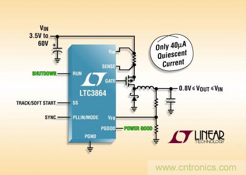 凌力爾特推出高壓降壓型DC/DC控制器LTC3864
