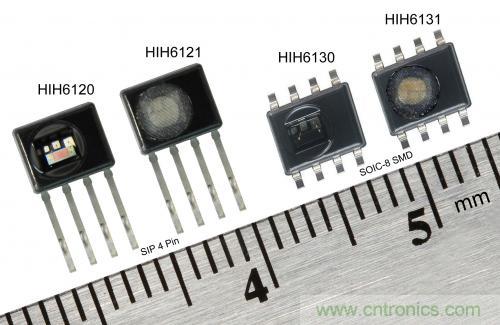 圖2：霍尼韋爾HumidIcon數(shù)字式溫濕度傳感器在單一小型封裝內(nèi)集成兩大功能，能在2.3Vdc低電壓下運(yùn)行