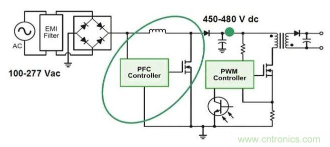 有源PFC應用電路示意圖