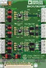 ADI公司的業(yè)界領(lǐng)先RS485器件與Bourns外部保護(hù)專業(yè)技術(shù)的完美聯(lián)姻，造就出專為解決通信端口最大設(shè)計(jì)問(wèn)題而生的EVAL-CN0313-SDPZ:滿足EMC的規(guī)定。  通過(guò)認(rèn)證的EMC兼容RS-485接口設(shè)計(jì)工具，輕松實(shí)現(xiàn)RS-485接口保護(hù)