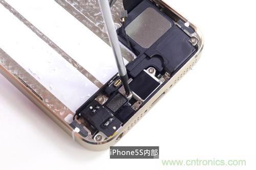 土豪金iPhone 5S拆解：內(nèi)部結(jié)構(gòu)升級，維修難度增加