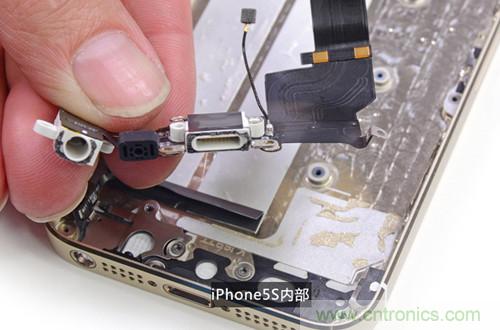 土豪金iPhone 5S拆解：內(nèi)部結(jié)構(gòu)升級，維修難度增加