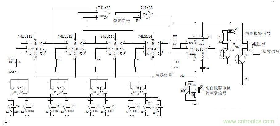 鍵盤(pán)輸入、密碼修改、密碼檢測(cè)、開(kāi)鎖、執(zhí)行電路