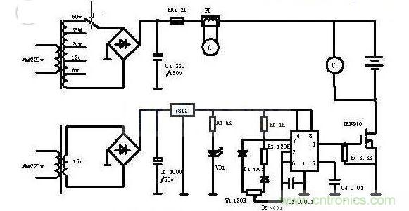 自制蓄電池修復(fù)器電路圖