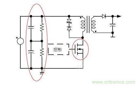 反激轉(zhuǎn)換器中的串聯(lián)大電容電路及單顆1，000VMOSFET