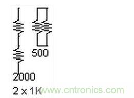 兩個(gè)電阻，兩種組合。這個(gè)很簡單。