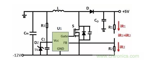 如何實(shí)現(xiàn)-12V輸入到+5V輸出?