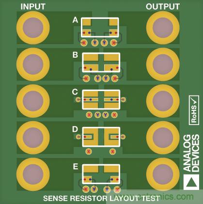 改進(jìn)低值分流電阻的焊盤布局，優(yōu)化高電流檢測精度