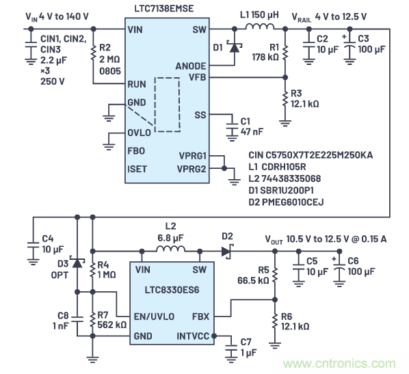 在源電壓5 V至140 V的電氣系統(tǒng)中，如何維持偏置電壓呢？