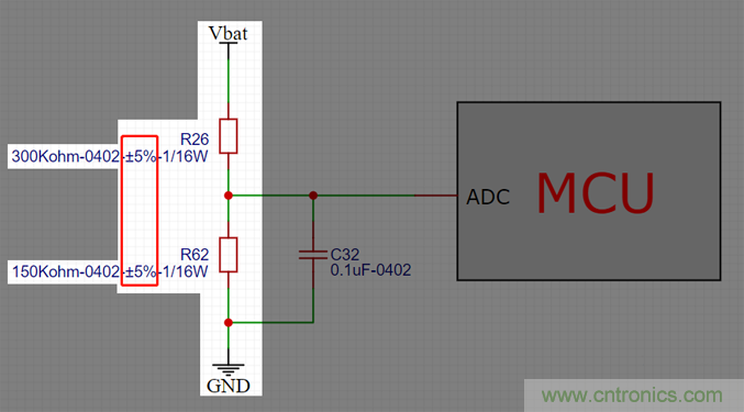 電池電壓偵測電路“踩坑”：分壓電阻的精度竟然是5%，不是1%