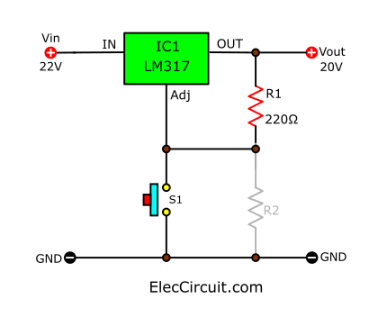 如何使用LM317作為開關(guān)來打開和關(guān)閉電源負載